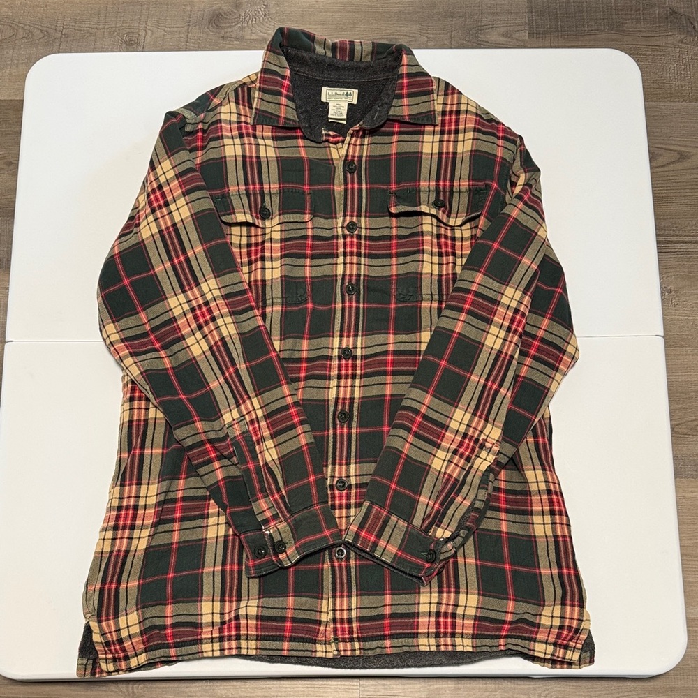 Vtg LL Bean Mens Fleece Lined Flannel